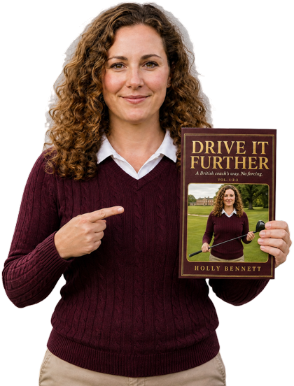 Holly Bennett holding Drive It Further